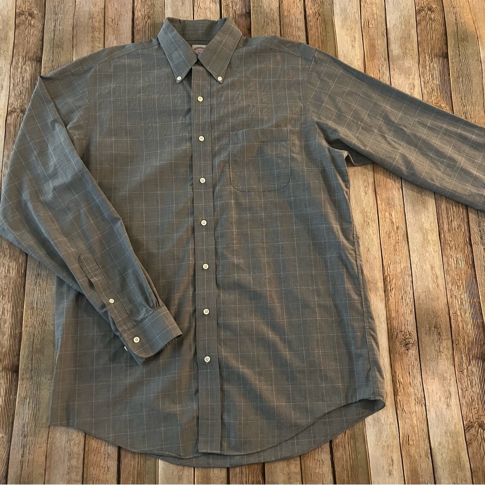 Brooks Brothers mens long sleeve plaid button down shirt | size 16 neck